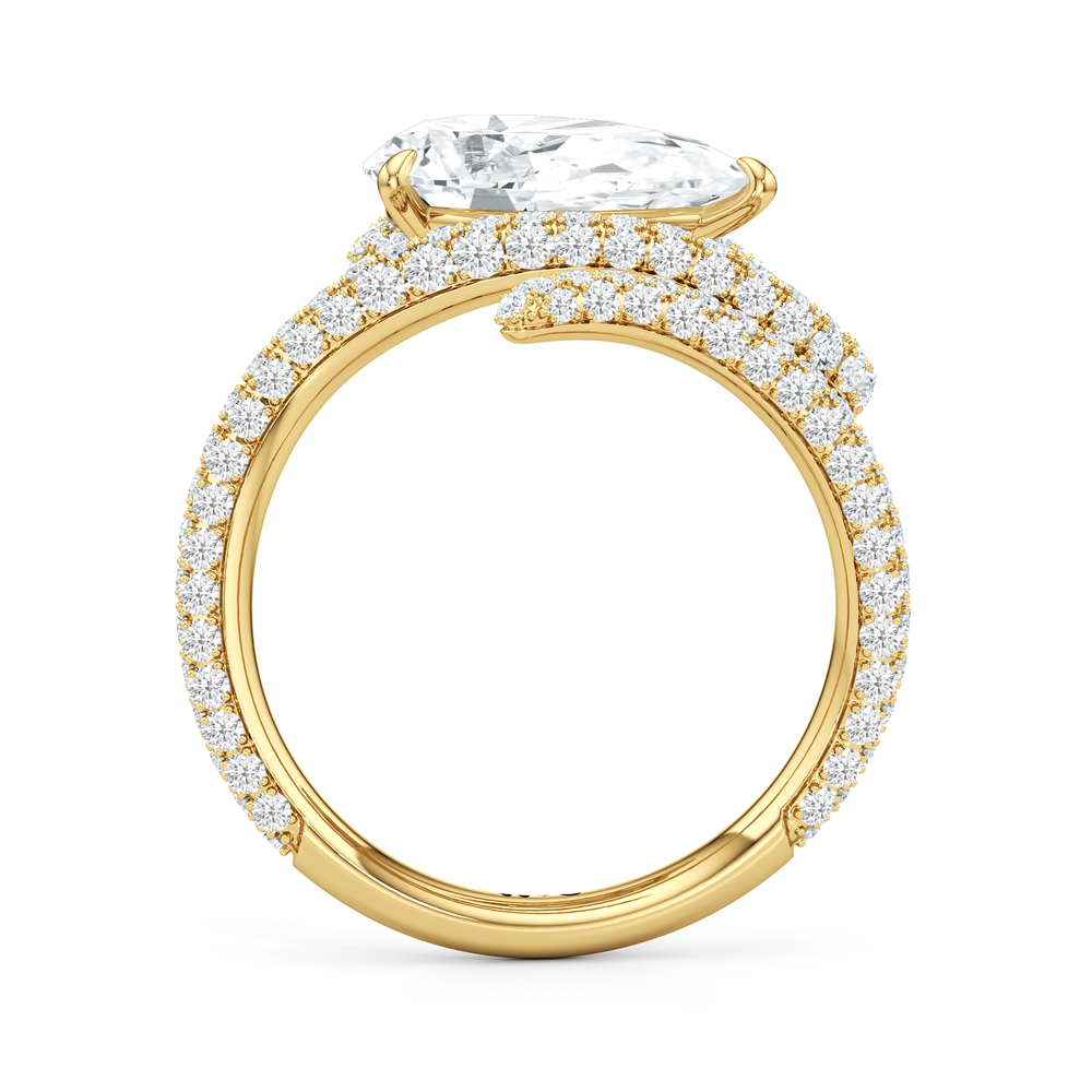 The Aeris Engagement Ring with Pear Cut Diamond in 14KT Yellow Gold view 2
