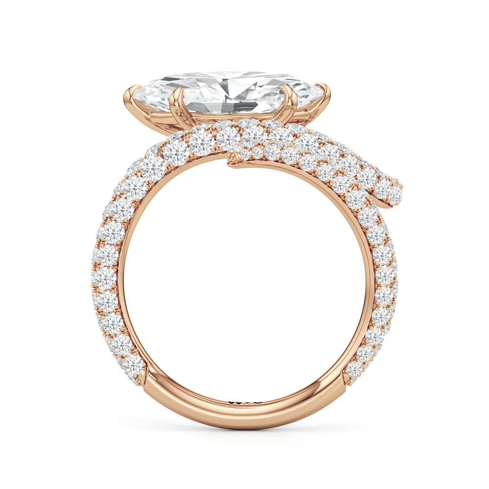 The Siren Engagement Ring with Marquise Cut Diamond in 14KT Rose Gold view 2
