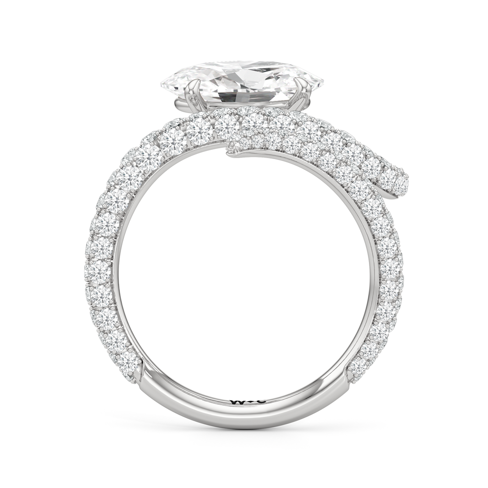 The Siren Engagement Ring with Oval Cut Diamond in 14KT Platinum view 2
