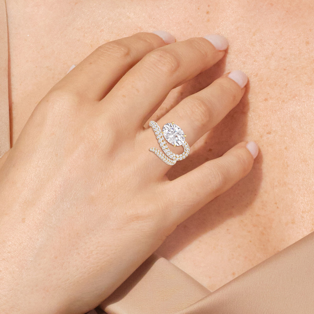 Model Wearing The Siren Engagement Ring view