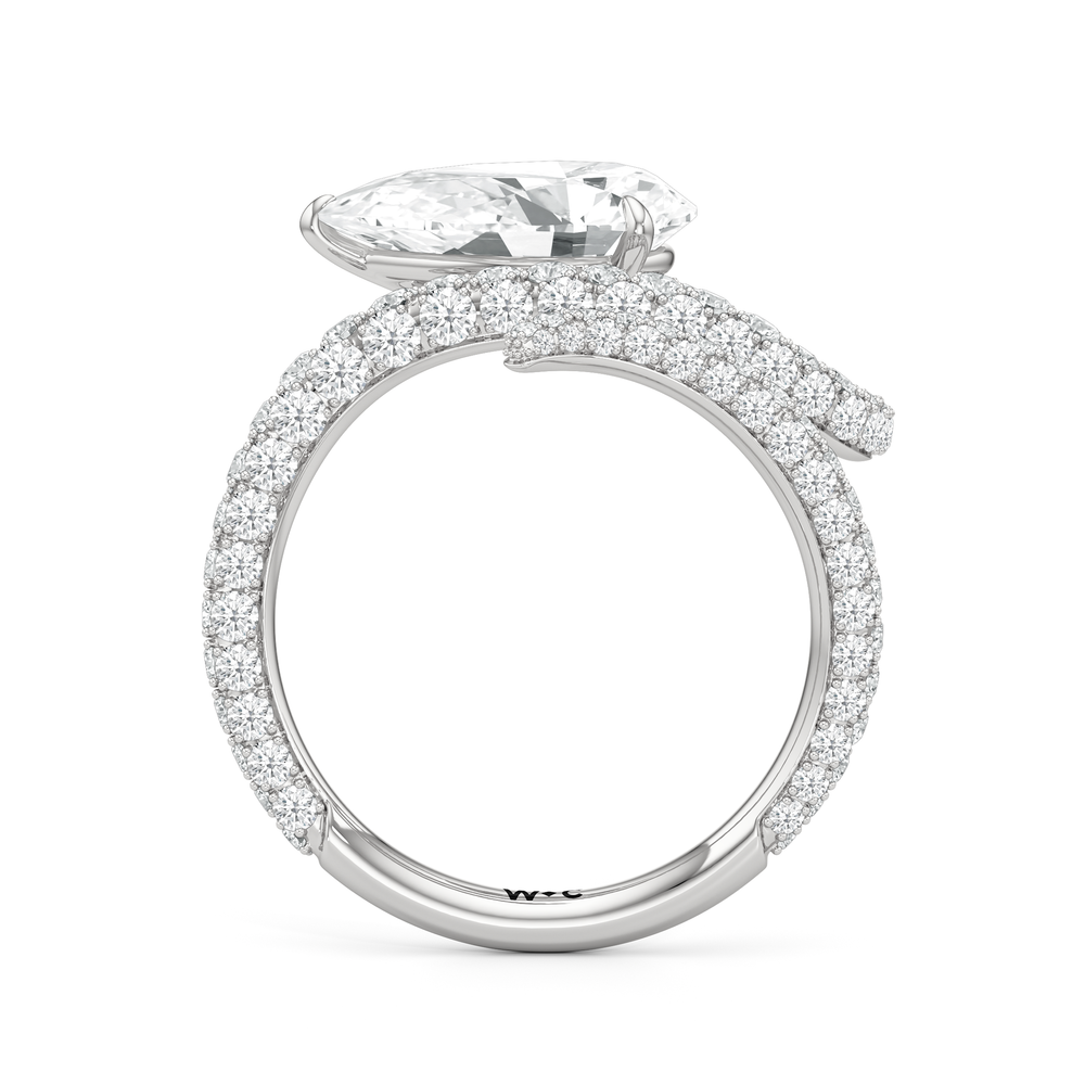 The Siren Engagement Ring with Pear Cut Diamond in 14KT Platinum view 3
