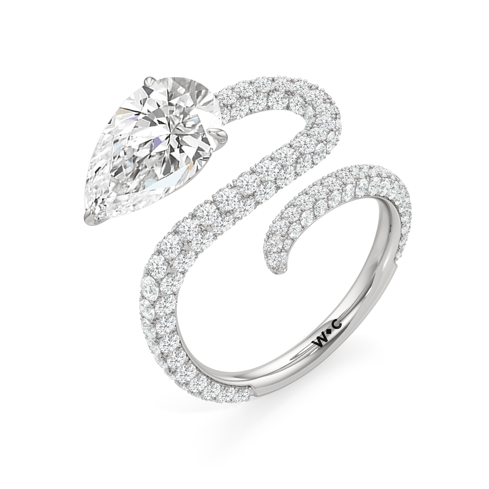 The Siren Engagement Ring with Pear Cut Diamond in 14KT Platinum view 4

