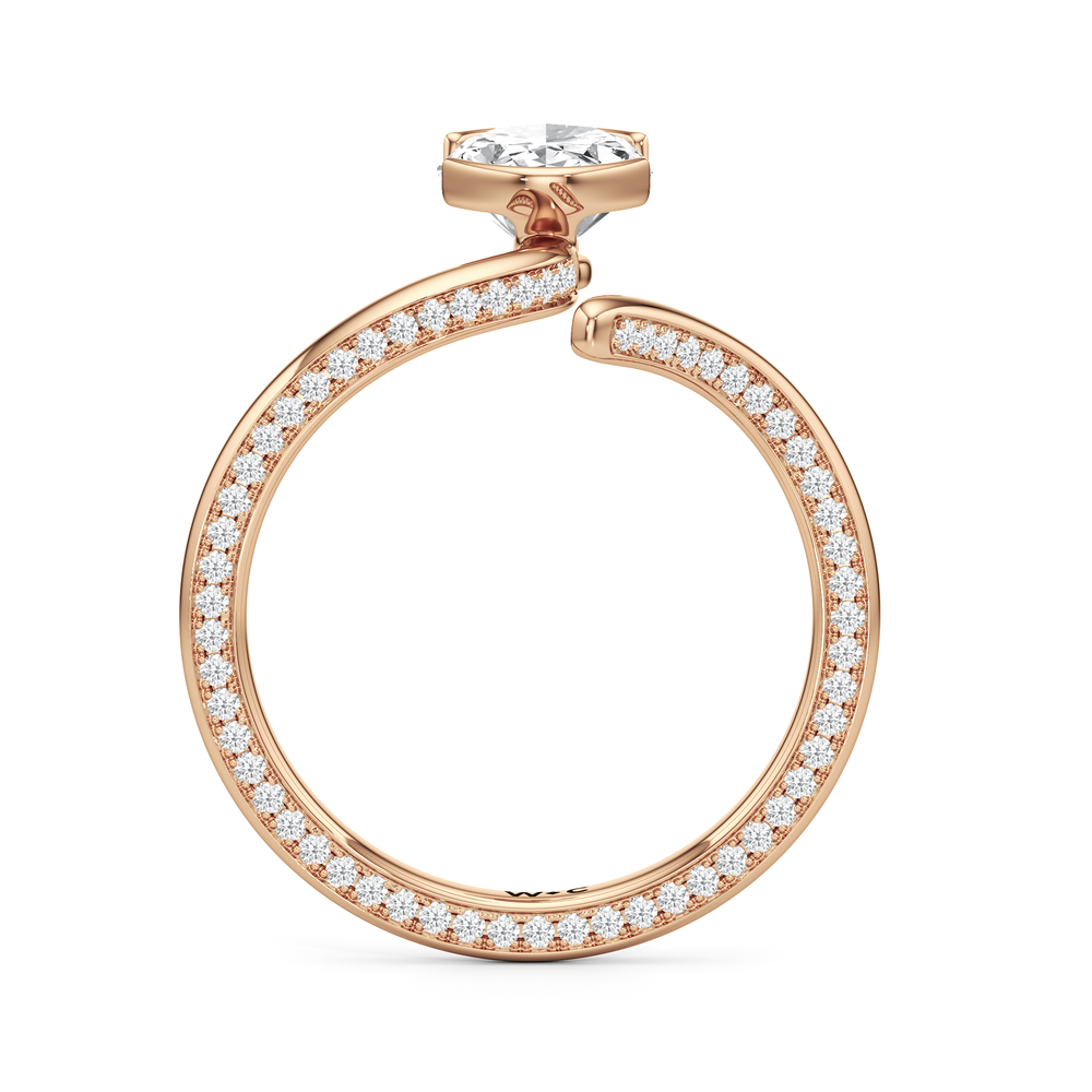The Delmare Engagement Ring with Oval Cut Diamond in 14KT Rose Gold view 2
