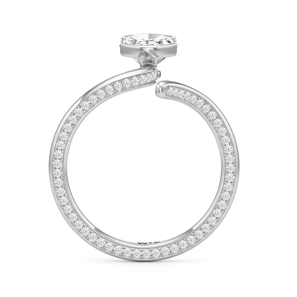 The Delmare Engagement Ring with Oval Cut Diamond in 14KT Platinum view 2
