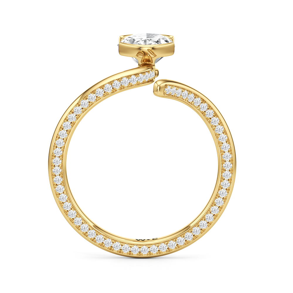 The Delmare Engagement Ring with Oval Cut Diamond in 14KT Yellow Gold view 2
