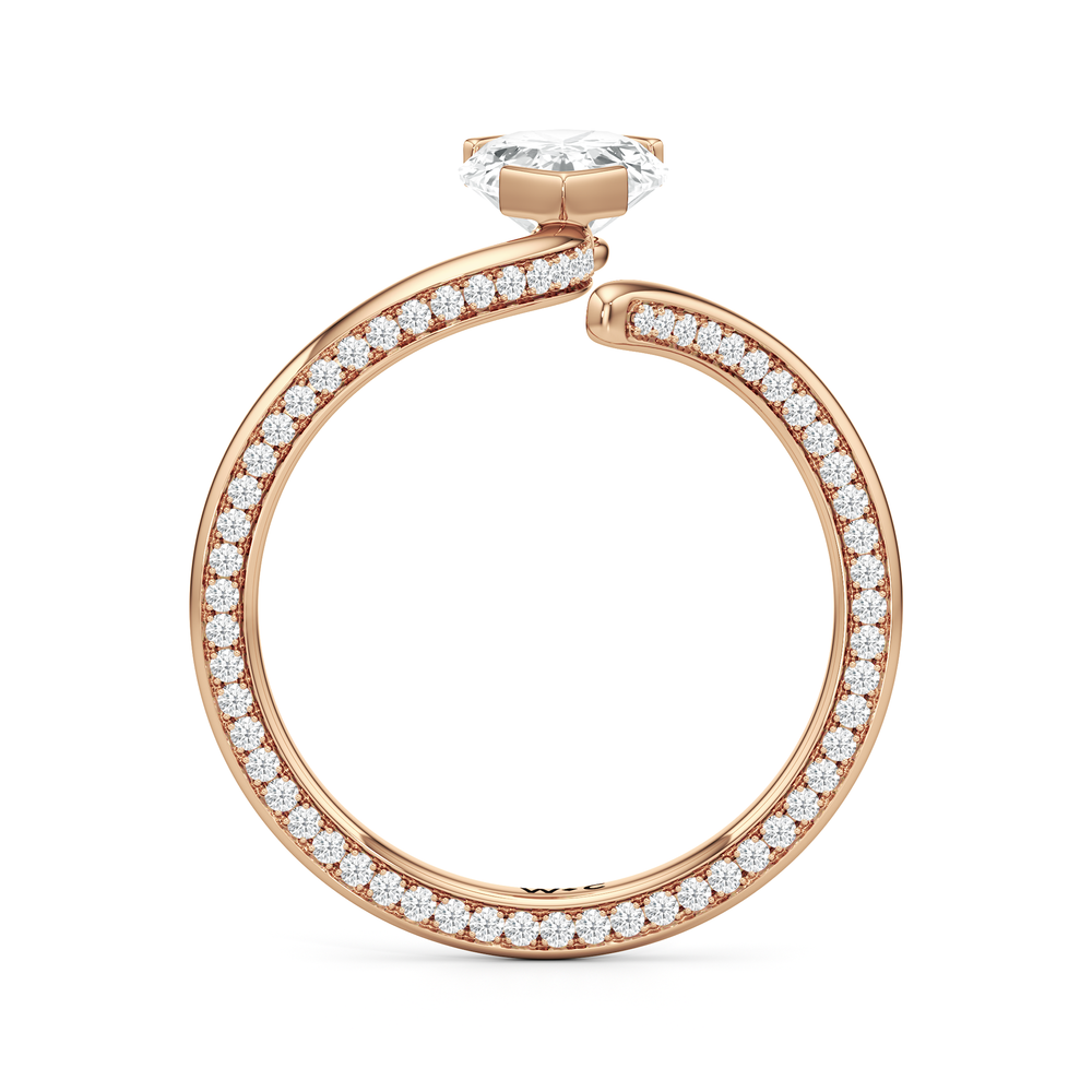 The Delmare Engagement Ring with Pear Cut Diamond in 14KT Rose Gold view 2
