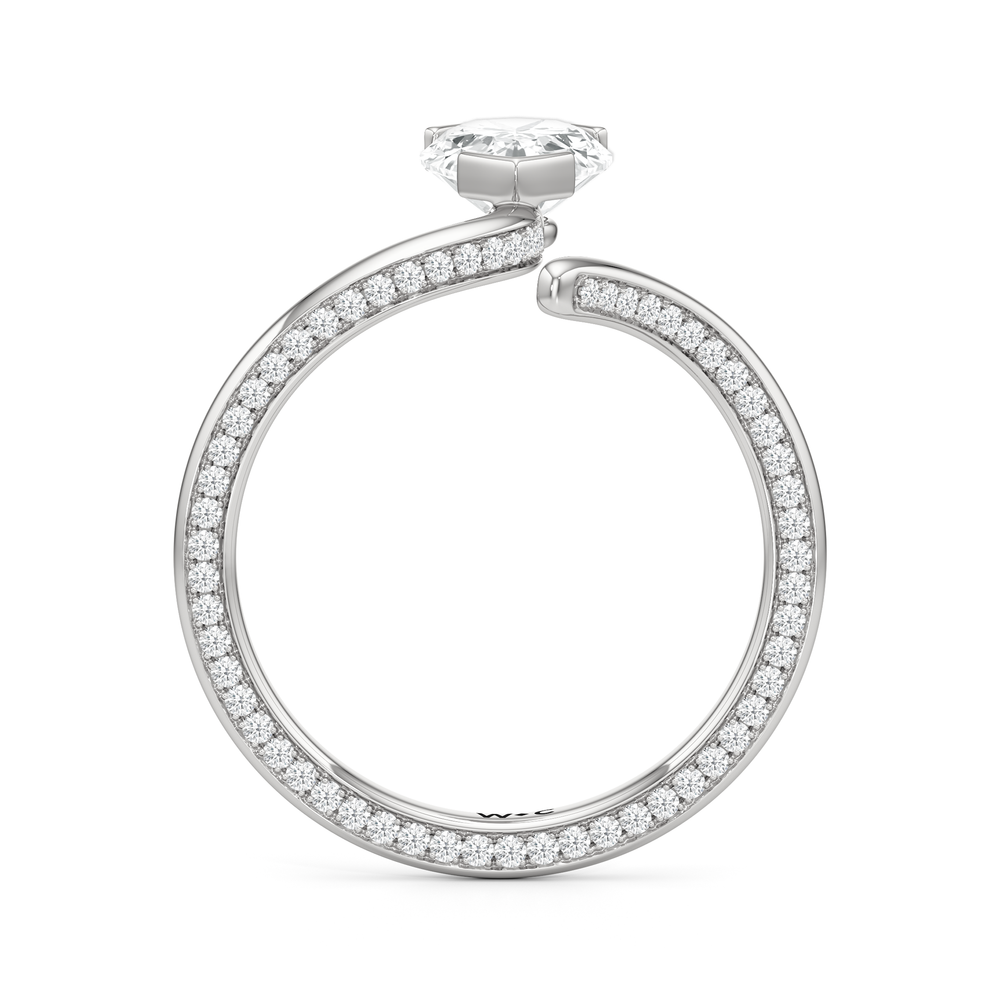 The Delmare Engagement Ring with Pear Cut Diamond in 14KT Platinum view 2
