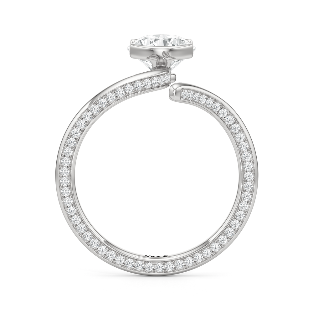 The Delmare Engagement Ring with Round Cut Diamond in 14KT Platinum view 2
