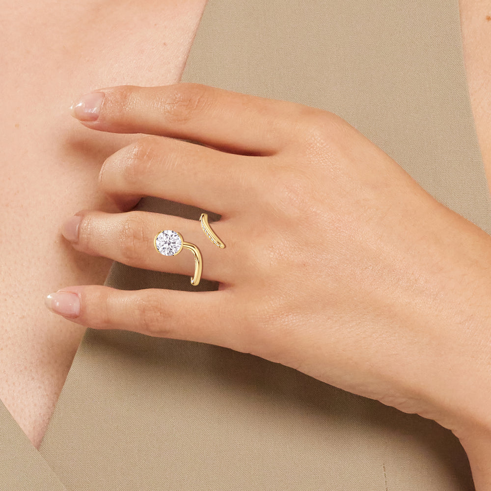 Model Wearing The Delmare Engagement Ring view