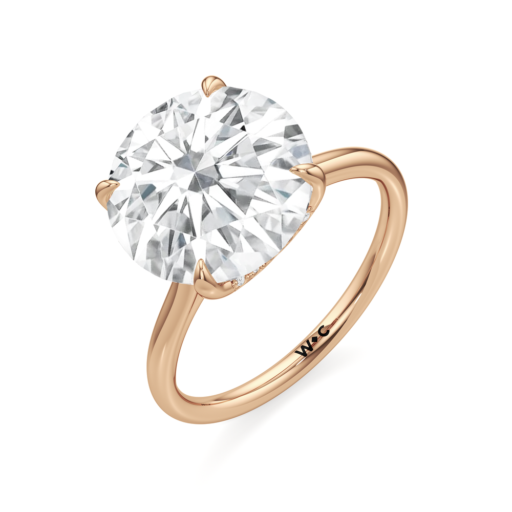 The Atrium Solitaire Engagement Ring with Round Cut Diamond in 14KT Rose Gold view 4
