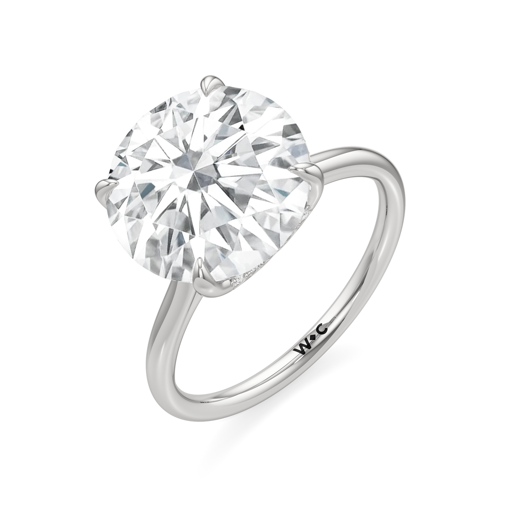 The Cassatt Solitaire Engagement Ring with Round Cut Diamond in 14KT Platinum view 6
