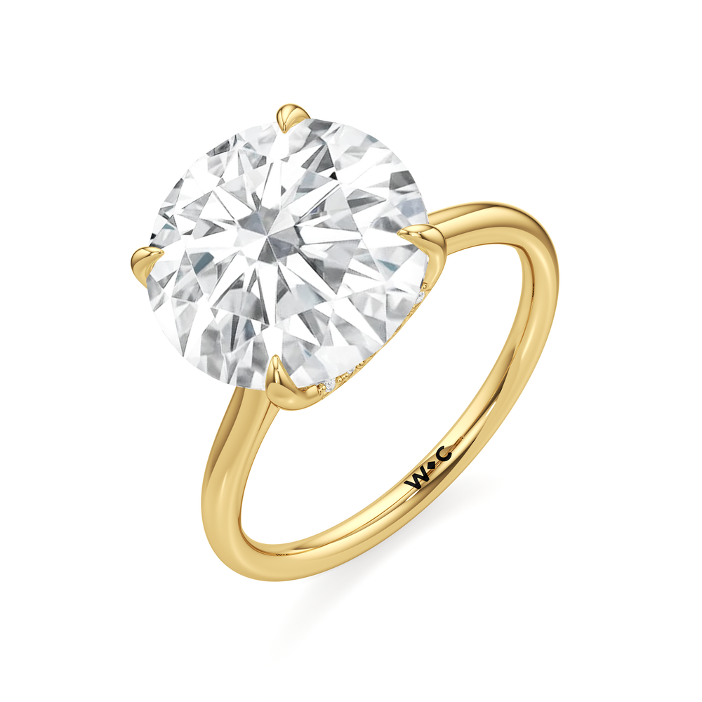 The Cassatt Solitaire Engagement Ring with Round Cut Diamond in 14KT Yellow Gold view 6
