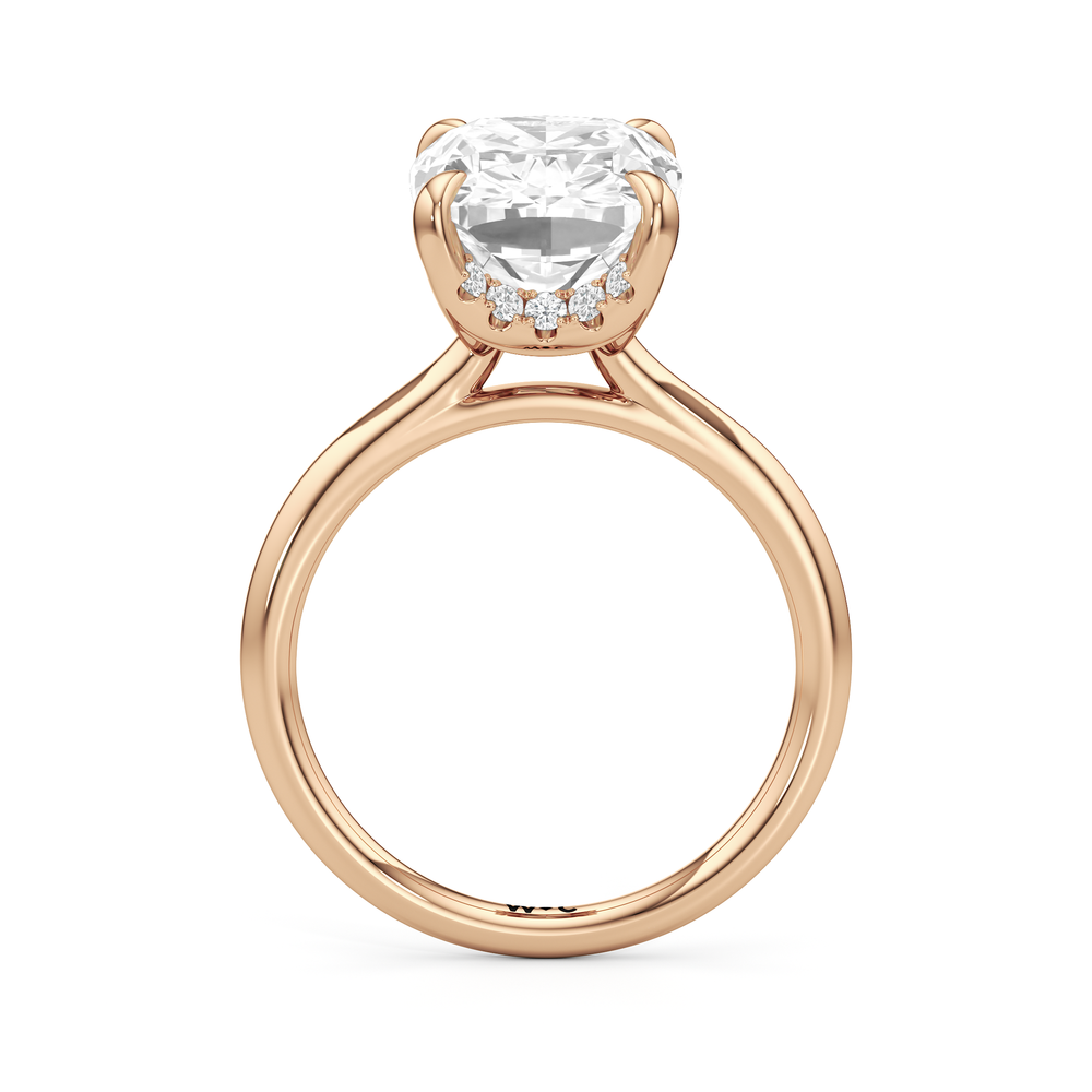 The Atrium Solitaire Engagement Ring with Elongated Cushion Cut Diamond in 14KT Rose Gold view 3
