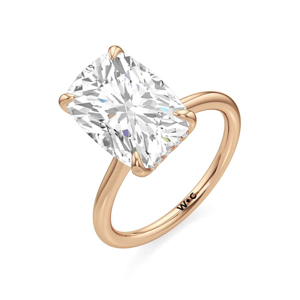The Cassatt Solitaire Engagement Ring with Elongated Cushion Cut Diamond in 14KT Rose Gold view 6
