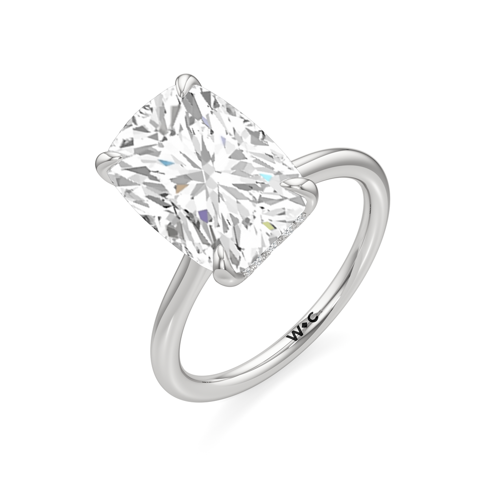 The Cassatt Solitaire Engagement Ring with Elongated Cushion Cut Diamond in 14KT Platinum view 6
