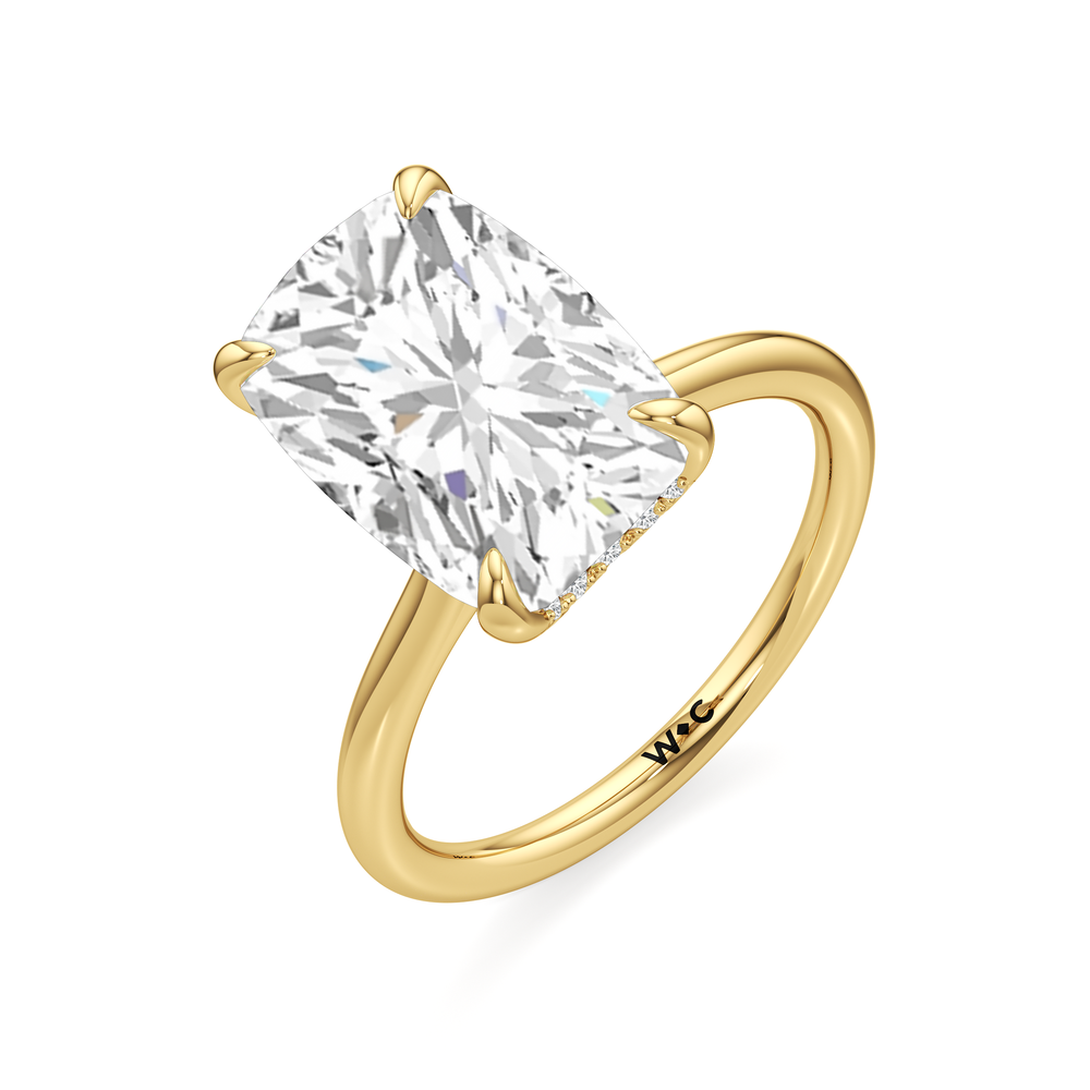The Atrium Solitaire Engagement Ring with Elongated Cushion Cut Diamond in 14KT Yellow Gold view 4
