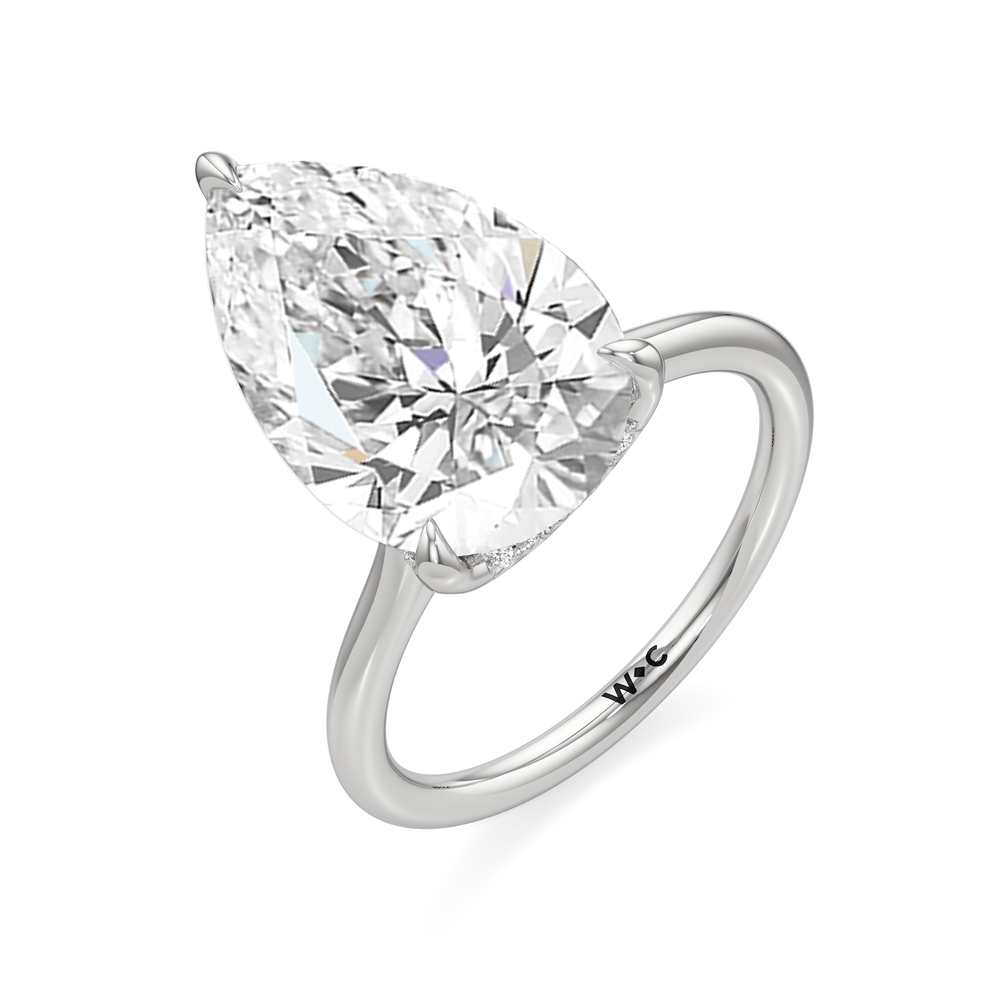 The Atrium Solitaire Engagement Ring with Pear Cut Diamond in 14KT Platinum view 4
