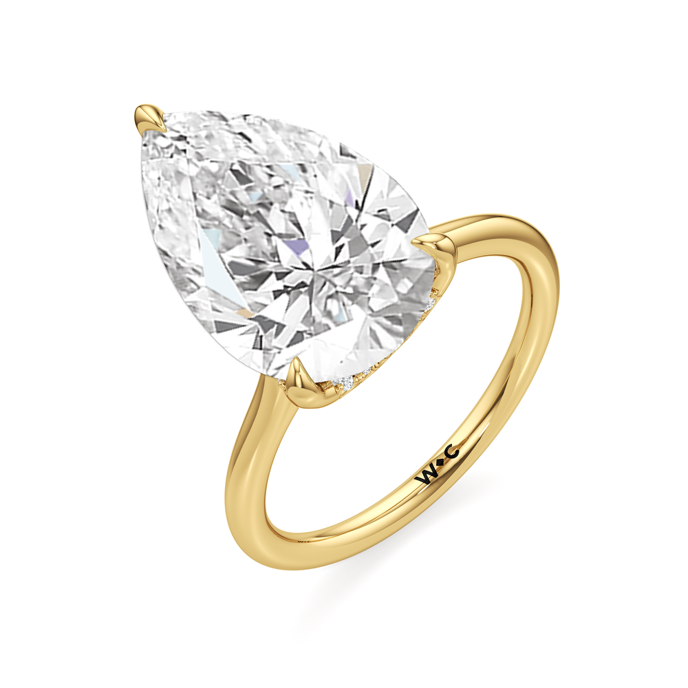 The Atrium Solitaire Engagement Ring with Pear Cut Diamond in 14KT Yellow Gold view 4
