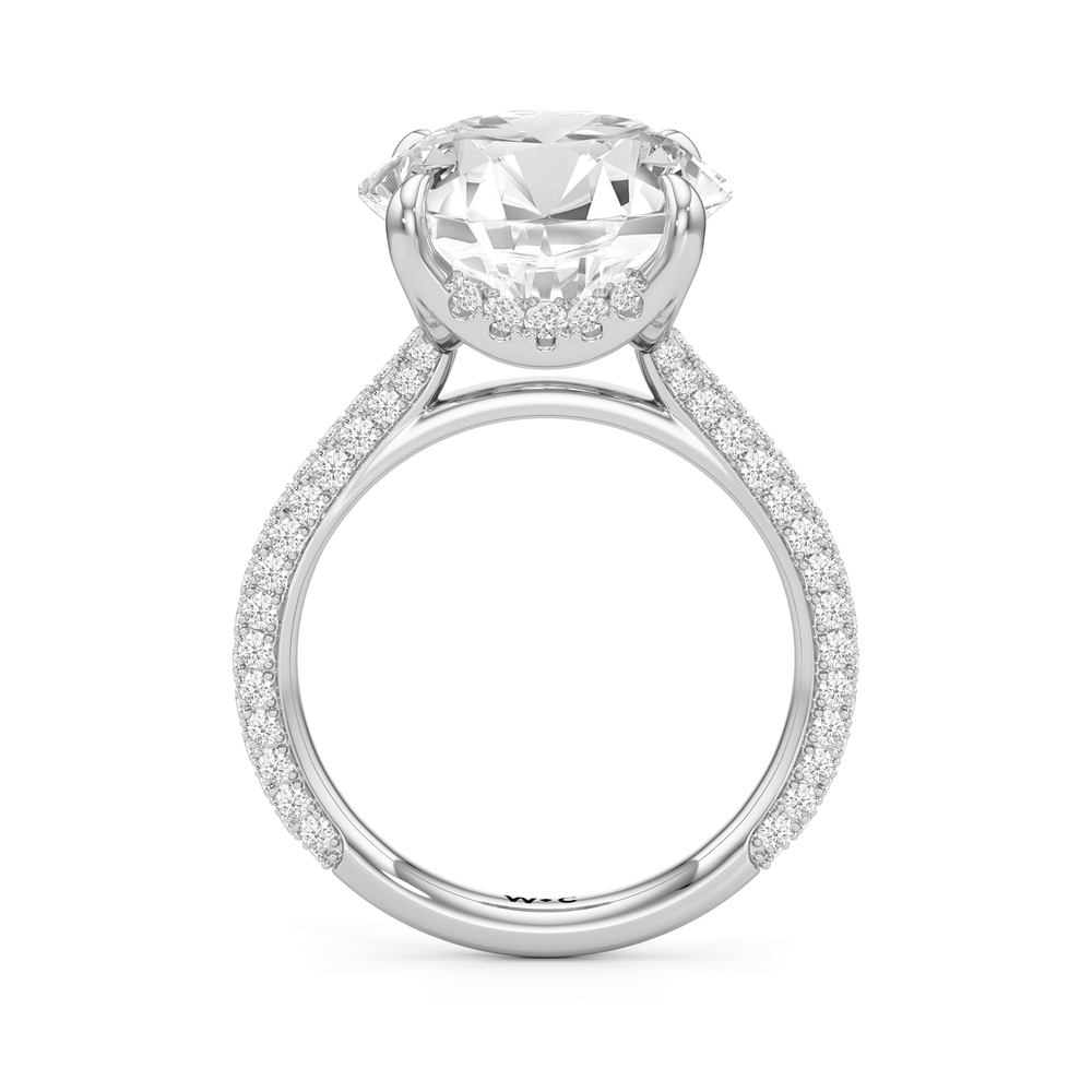 The Atrium Domed Pave Engagmeent Ring with Round Cut Diamond in 14KT Platinum view 2
