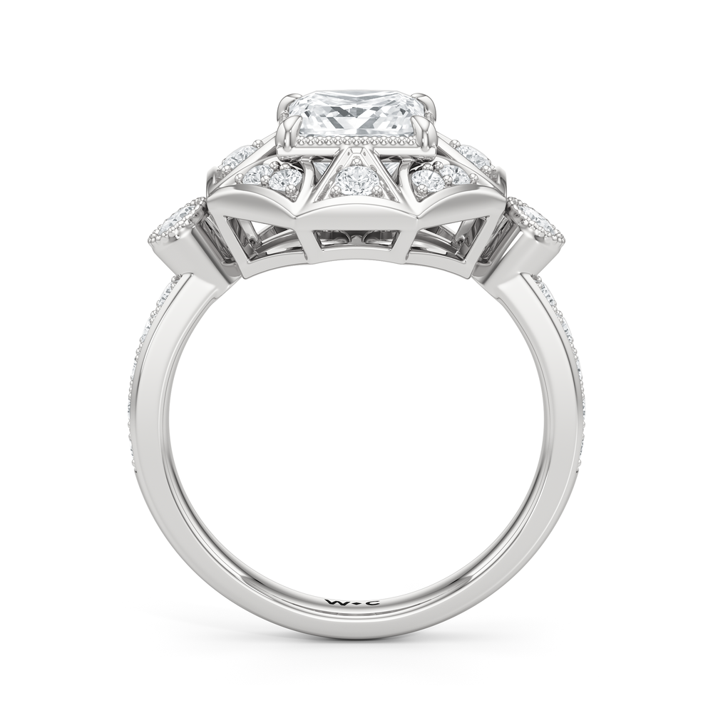 The Lalique Ring with Princess Cut Diamond in 14KT Platinum view 3
