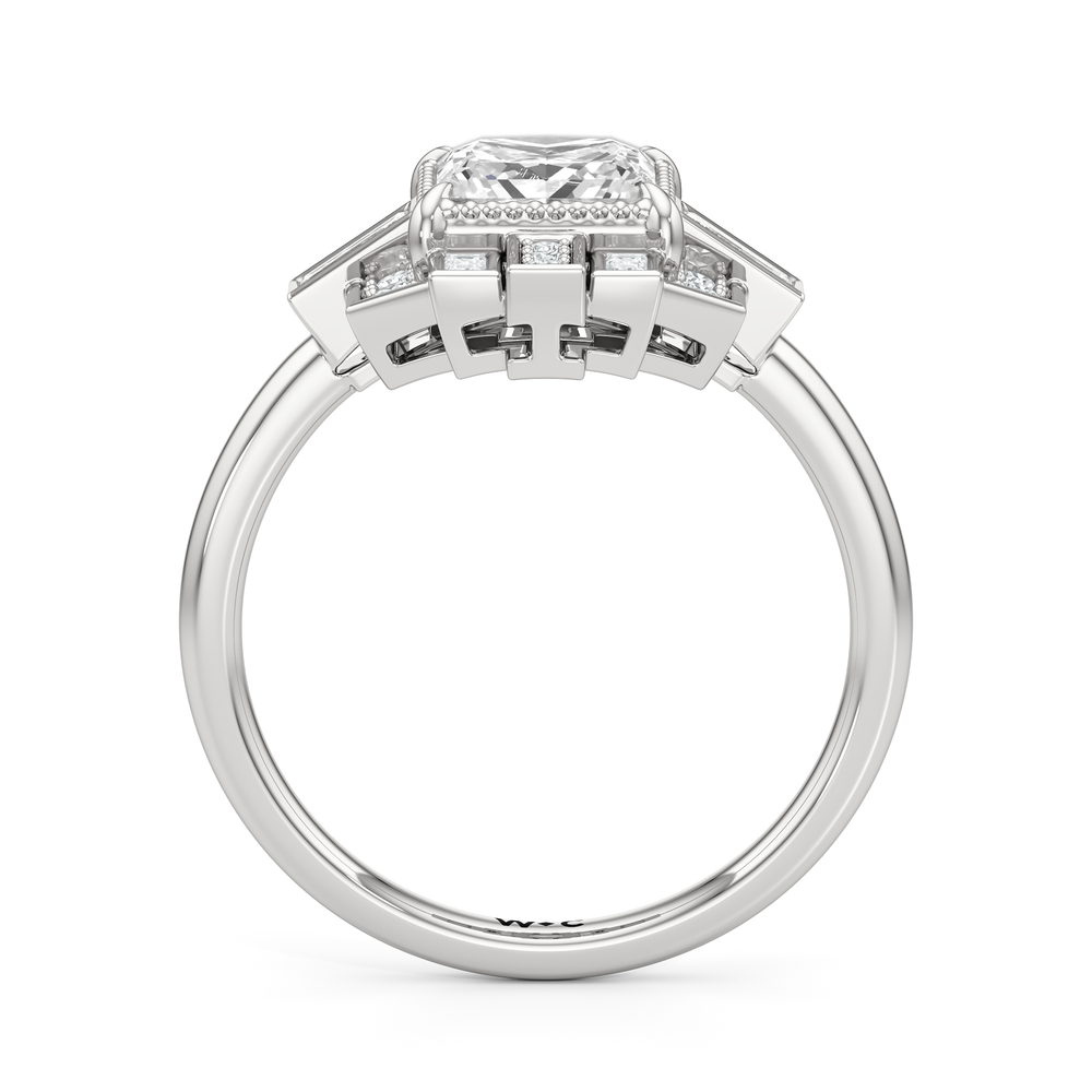 Princess Cut The Gatsby Ring with Lab Grown Diamond in 14KT Platinum view 3
