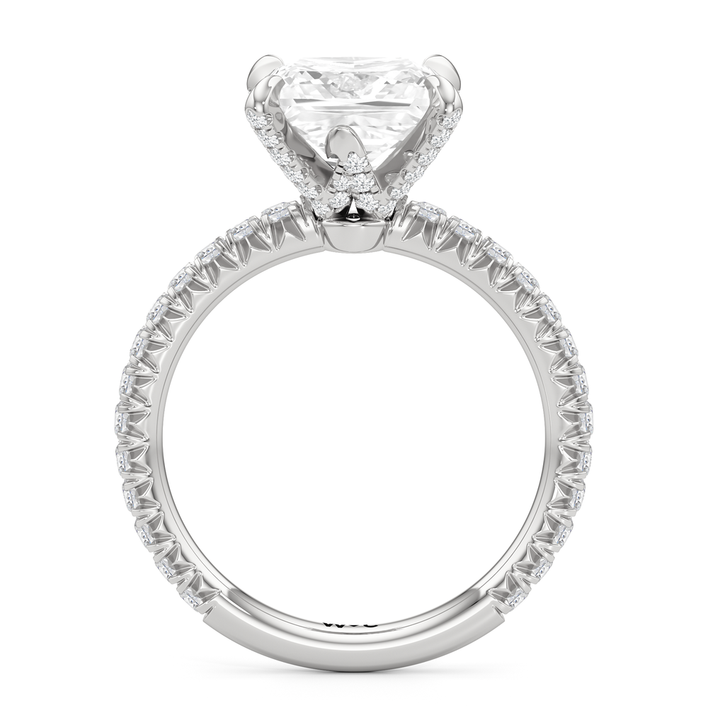 The W Icon Engagement Ring with Princess Cut Diamond in 14KT Platinum view 2
