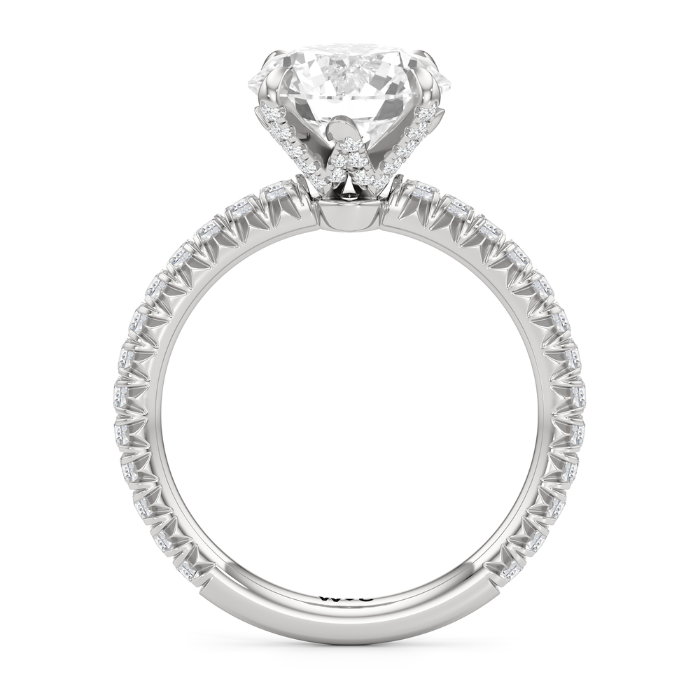The W Icon Engagement Ring with Round Cut Diamond in 14KT Platinum view 3

