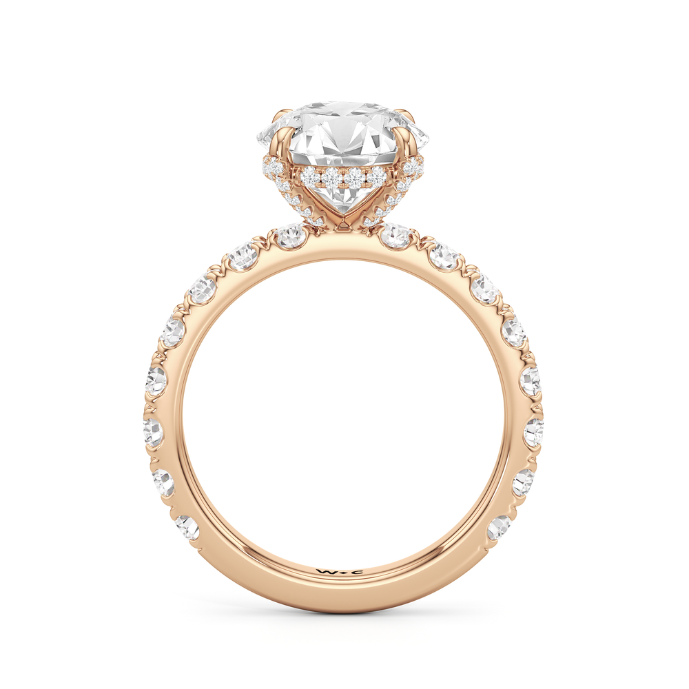 Élan Hidden Halo Engagement Ring with Round Cut Diamond in 14KT Rose Gold view 2
