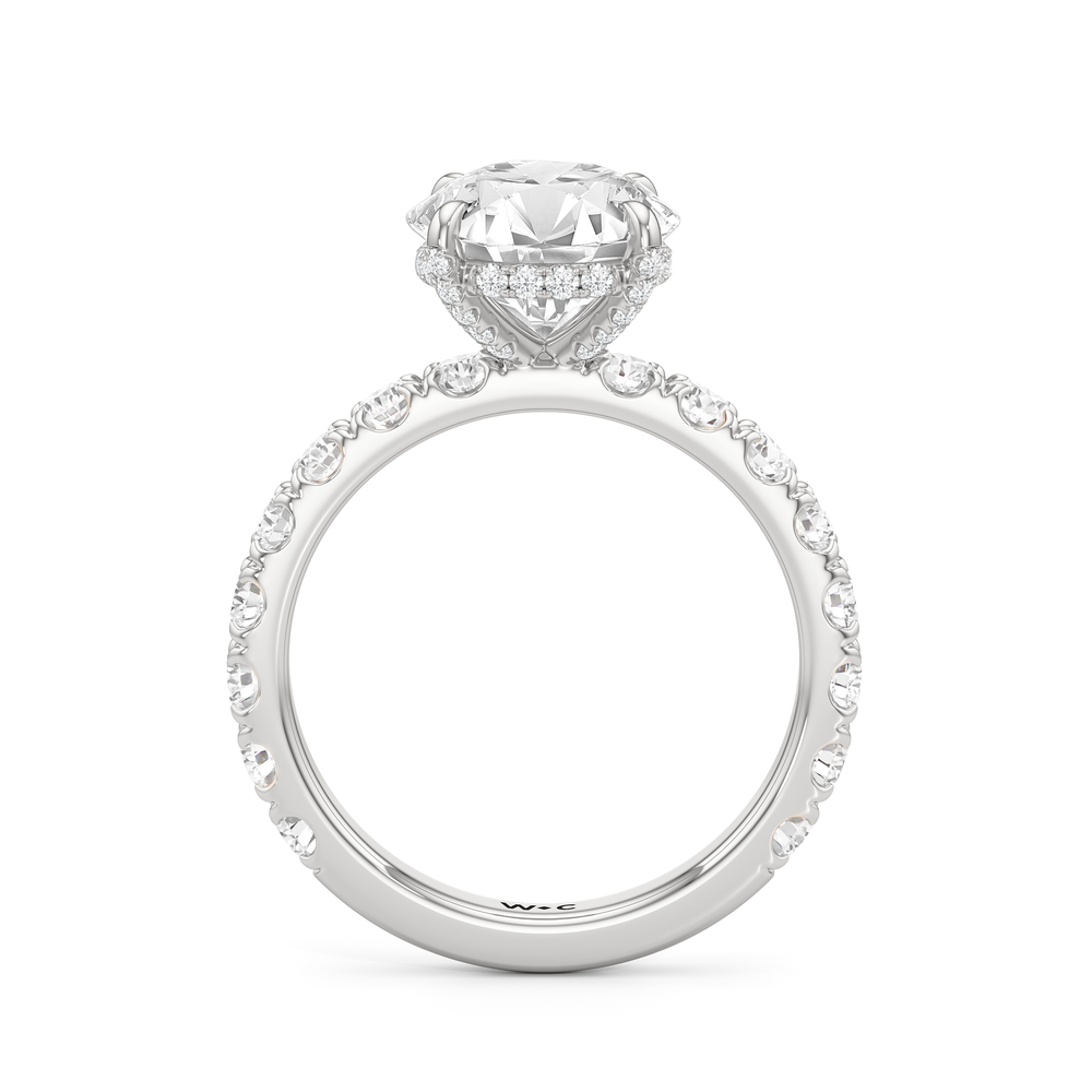 Élan Hidden Halo Engagement Ring with Round Cut Diamond in 14KT Platinum view 2
