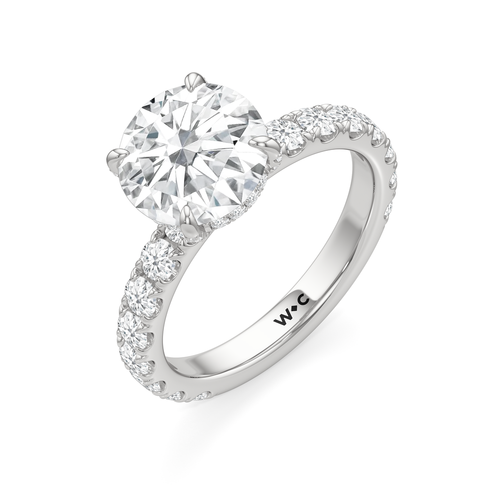 Élan Hidden Halo Engagement Ring with Round Cut Diamond in 14KT Platinum view 3
