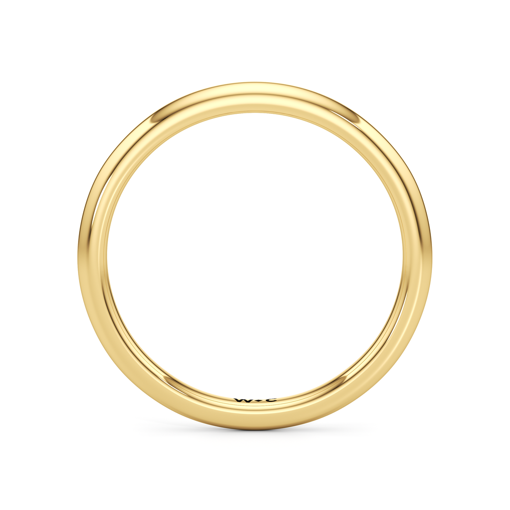 The Solenne Wedding Band with 18KT Yellow Gold Cut Diamond in 14KT Yellow Gold view 2
