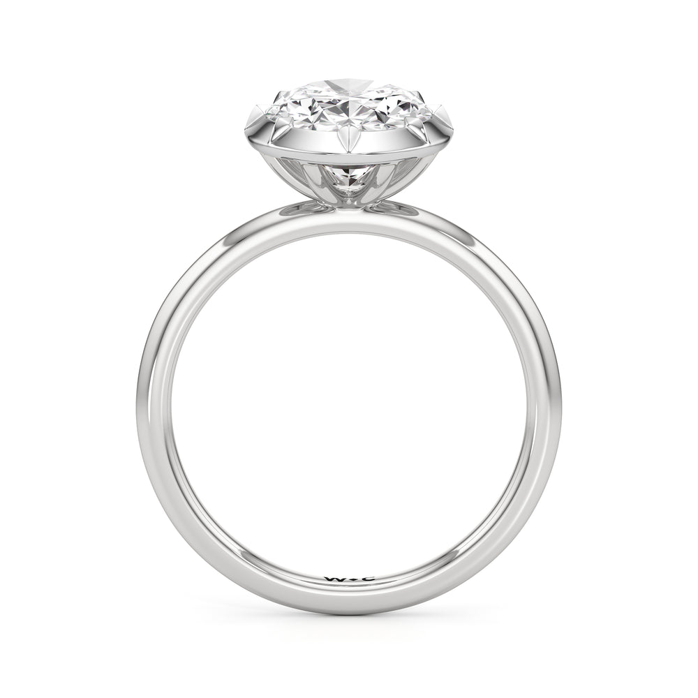 The Solenne Engagement Ring with Oval Cut Diamond in 14KT Platinum view 2
