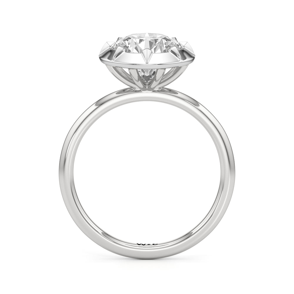 The Solenne Engagement Ring with Round Cut Diamond in 14KT Platinum view 2
