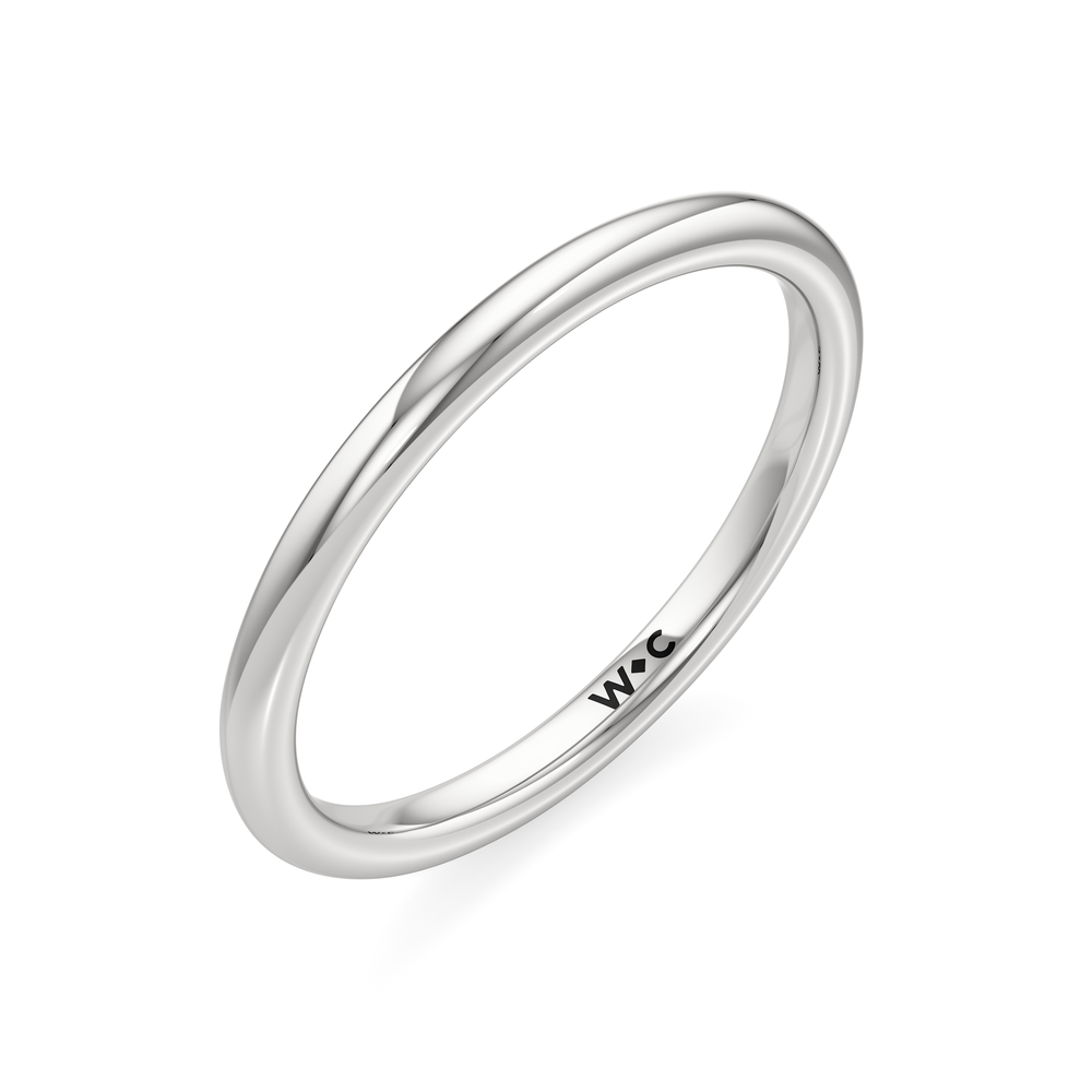 The Élodie Wedding Band with Platinum Cut Diamond in 14KT Platinum view 4
