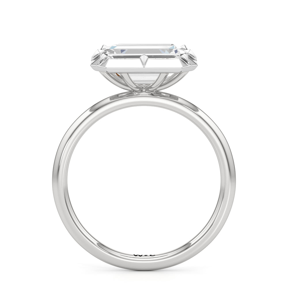 The Élodie Engagement Ring with West Emerald Cut Diamond in 14KT Platinum view 2
