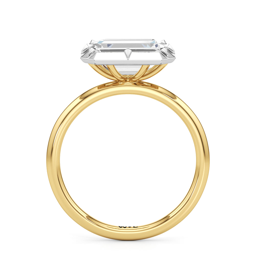 The Élodie Engagement Ring with West Emerald Cut Diamond in 14KT Yellow & White Gold view 2
