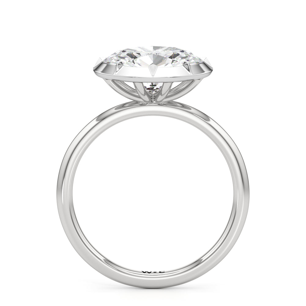 The Élodie Engagement Ring with West Oval Cut Diamond in 14KT Platinum view 2
