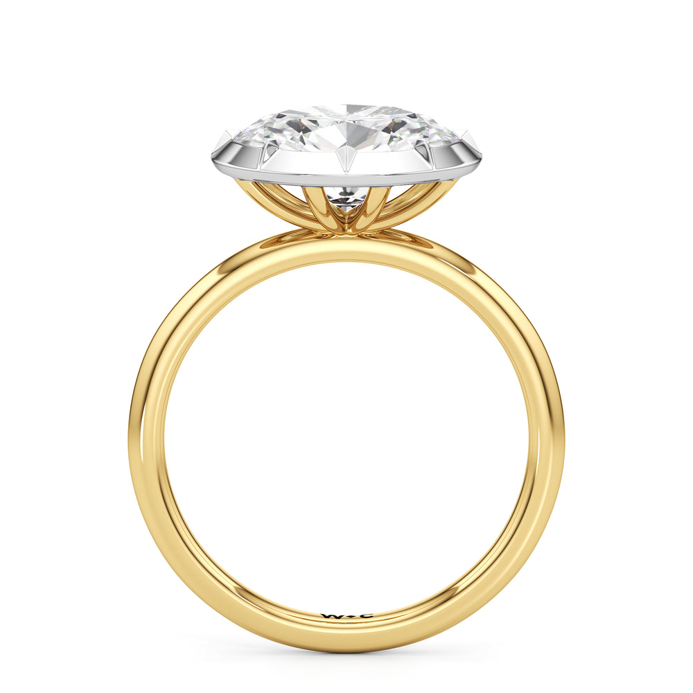 The Élodie Engagement Ring with West Oval Cut Diamond in 14KT Yellow & White Gold view 2
