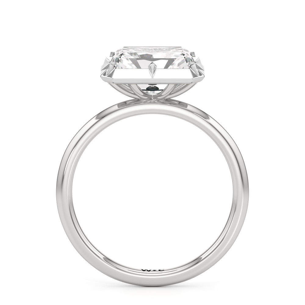 The Élodie Engagement Ring with West Radiant Cut Diamond in 14KT Platinum view 2
