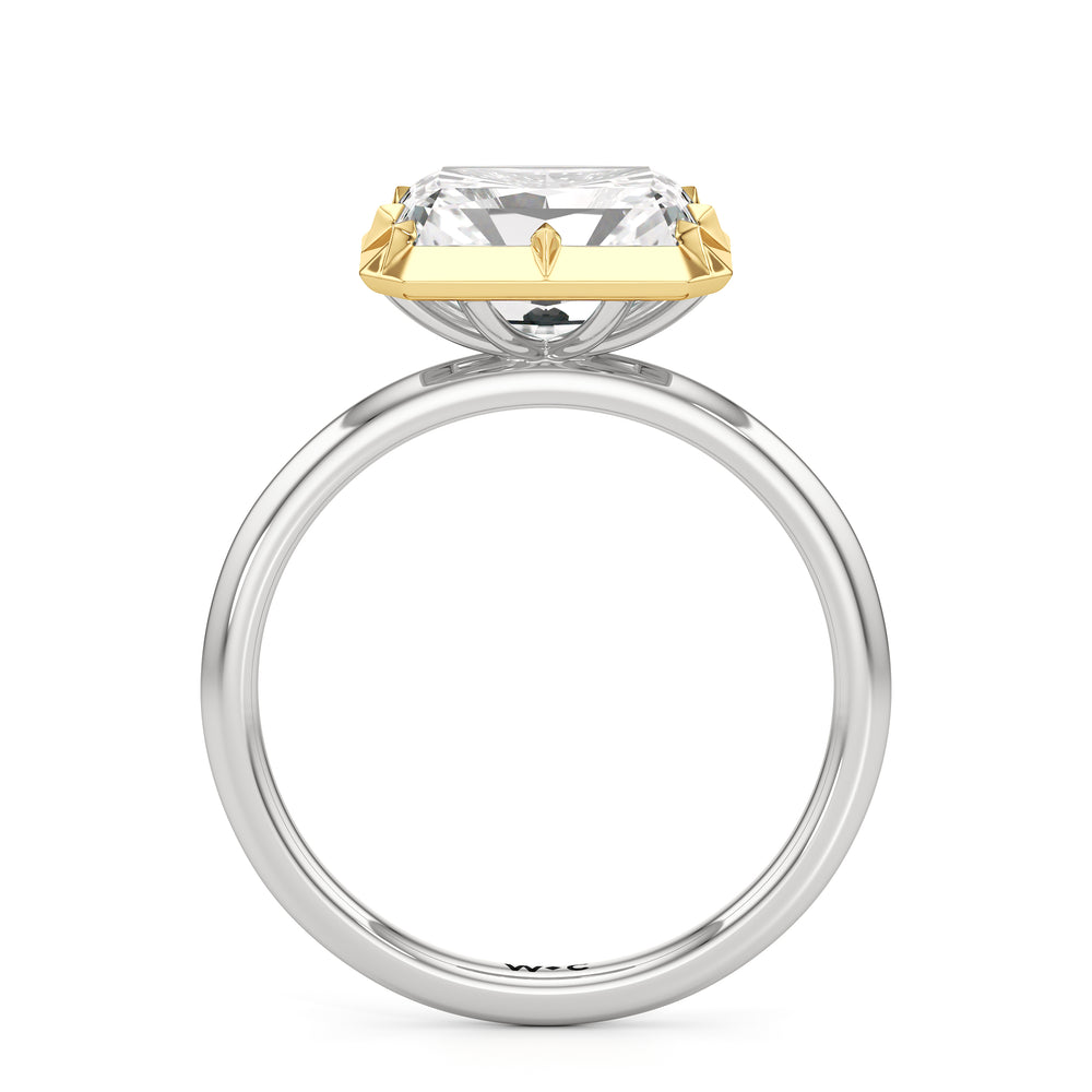 The Élodie Engagement Ring with West Radiant Cut Diamond in 14KT White & Yellow Gold view 2
