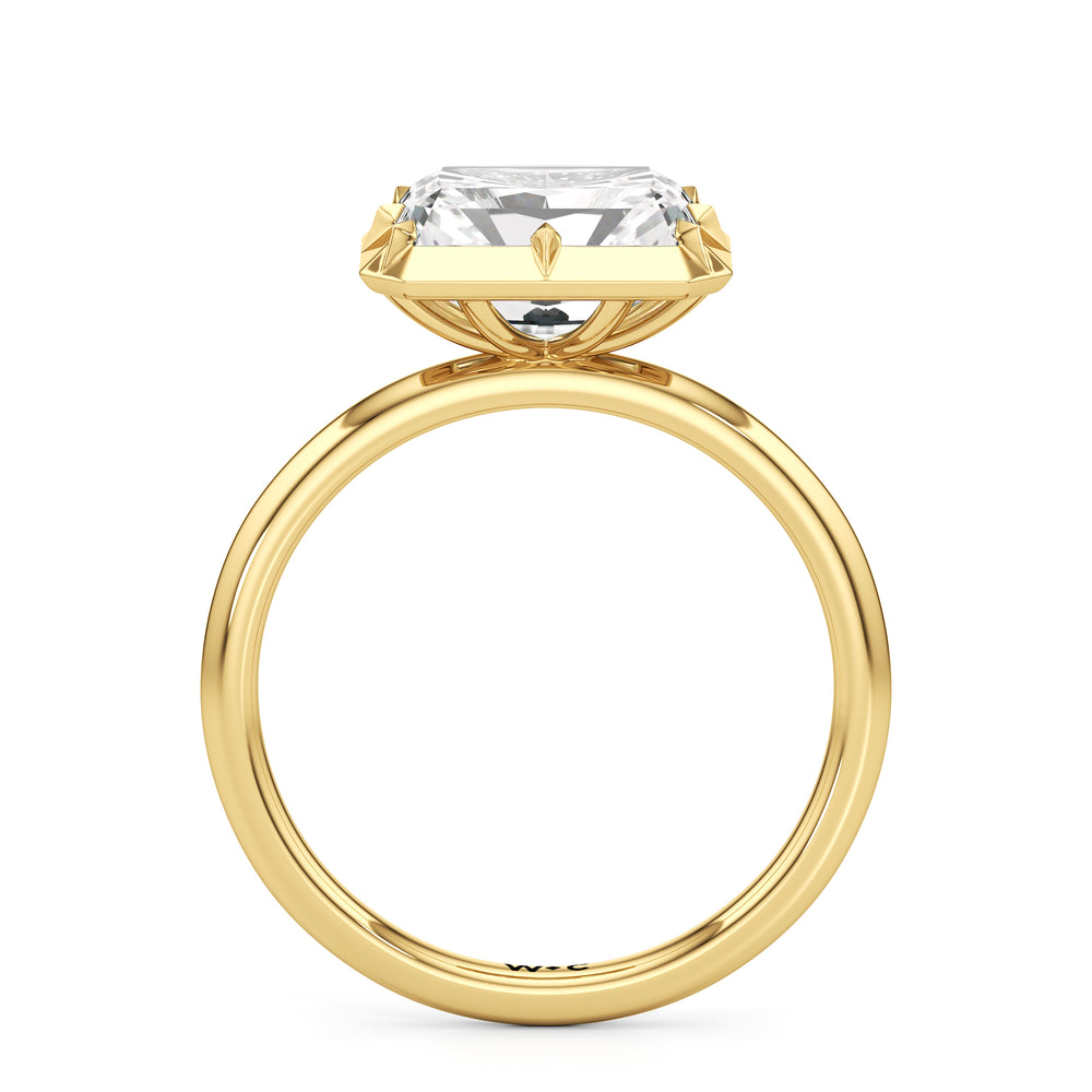 The Élodie Engagement Ring with West Radiant Cut Diamond in 14KT Yellow & White Gold view 2

