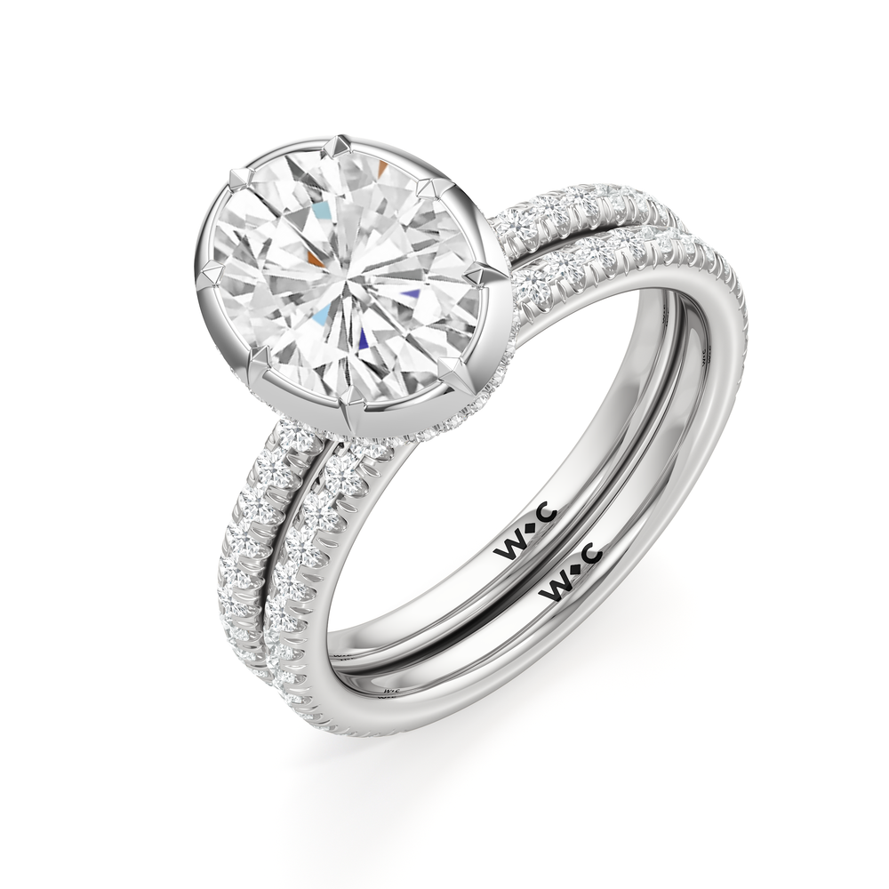 The Fleuron Engagement Ring with Oval Cut Diamond in 14KT Platinum view 5
