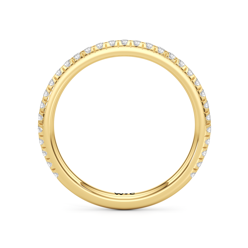 The Fleuron Diamond Wedding Band with 18KT Yellow Gold Cut Diamond in 14KT Yellow Gold view 2
