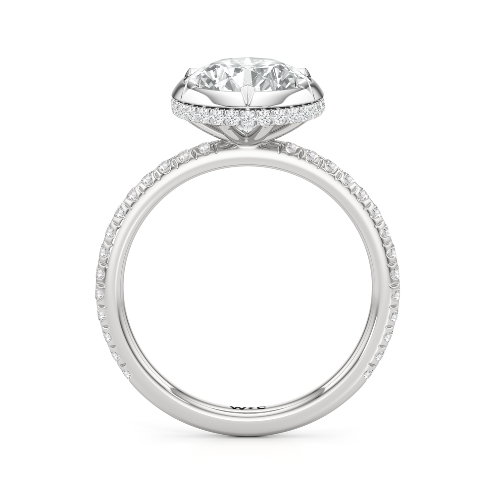 The Fleuron Engagement Ring with Round Cut Diamond in 14KT Platinum view 3
