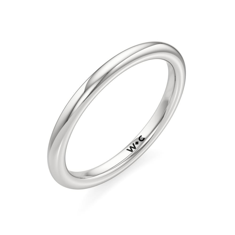 Lilt Wedding Band with Platinum Cut Diamond in 14KT Platinum view 4

