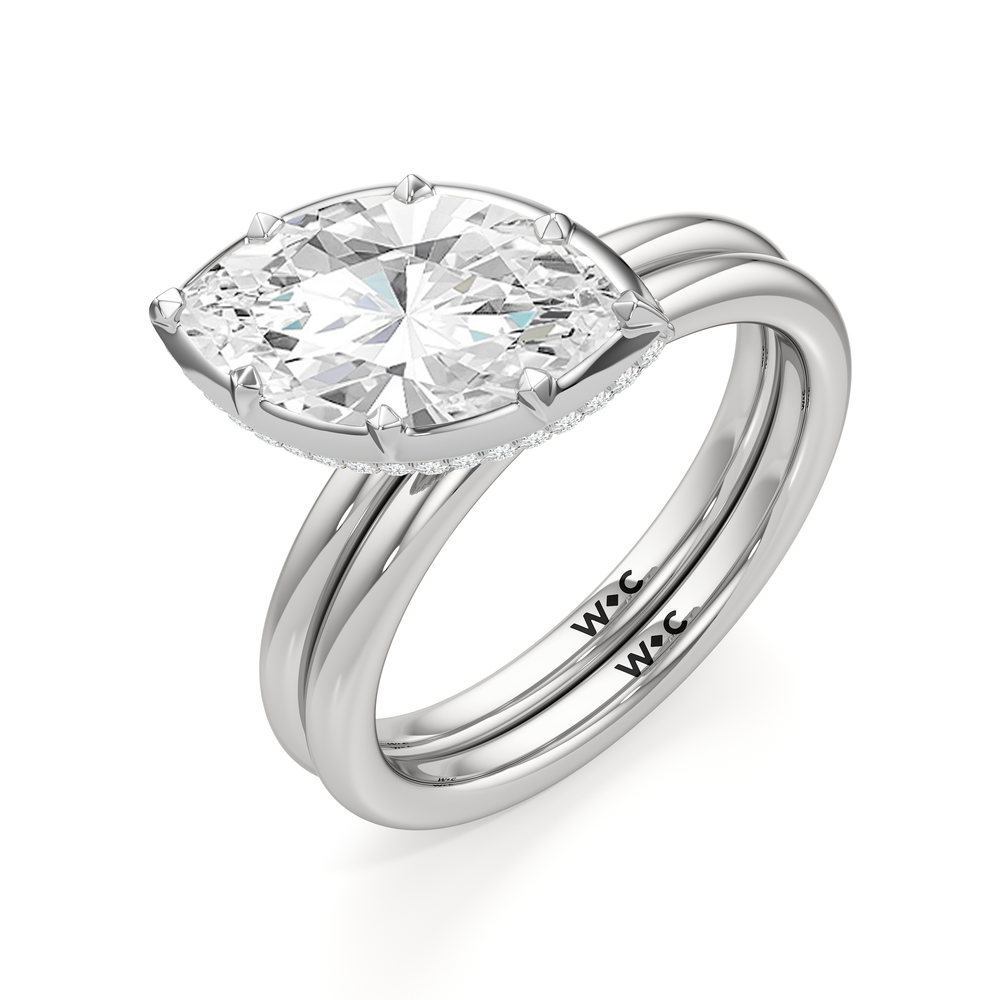 The Lilt Engagement Ring with Oval Cut Diamond in 14KT Platinum view 4
