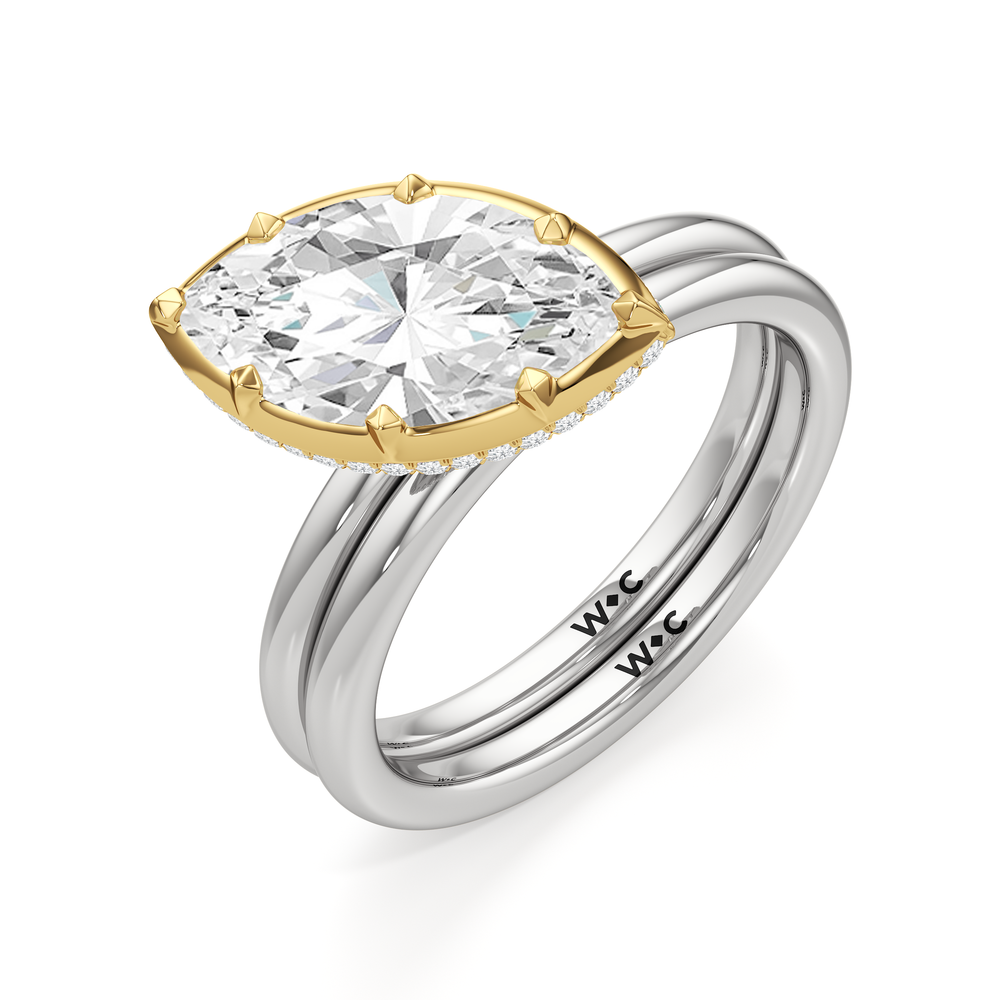 The Lilt Engagement Ring with Pear Cut Diamond in 14KT White & Yellow Gold view 4
