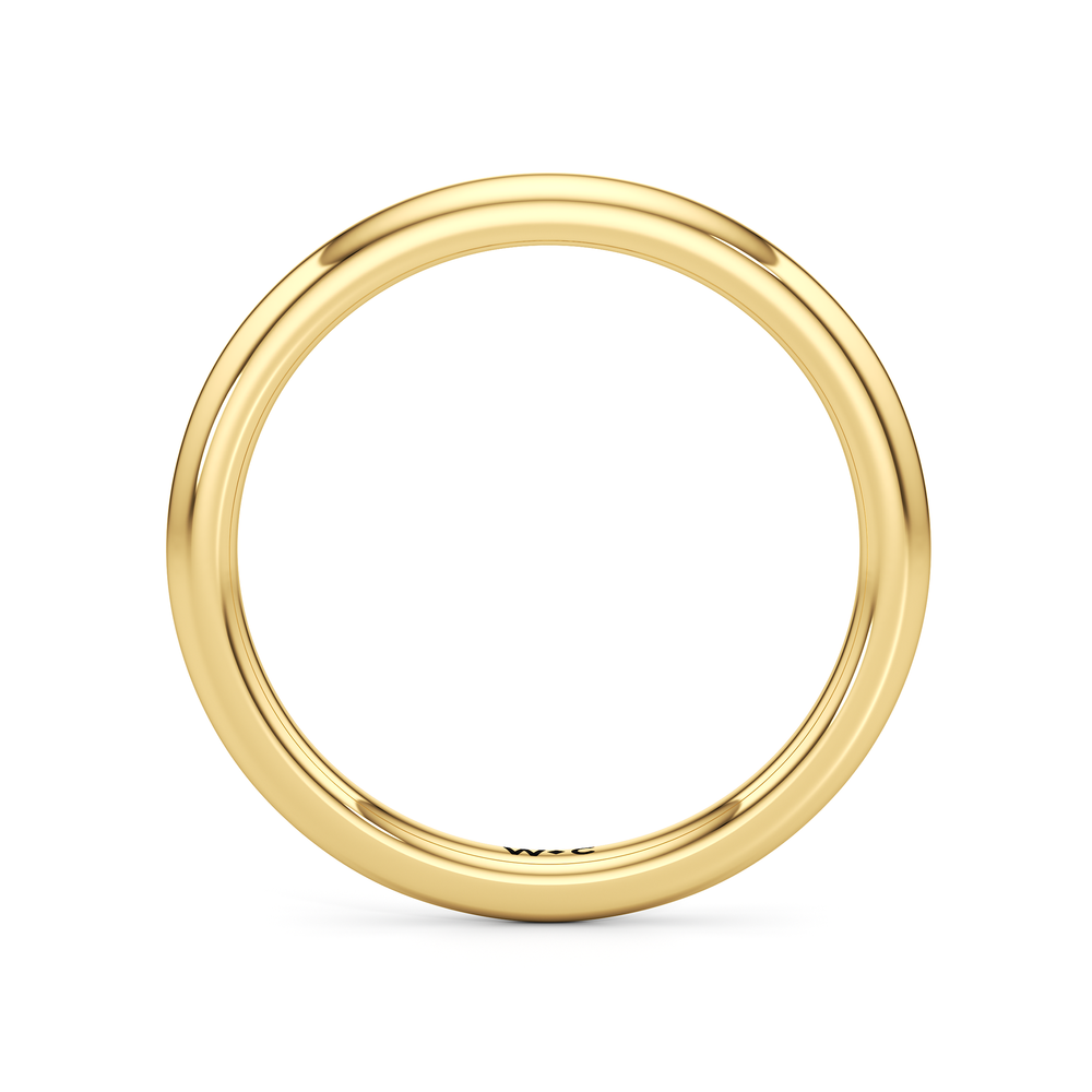 Lilt Wedding Band with 18KT Yellow Gold Cut Diamond in 14KT Yellow Gold view 2
