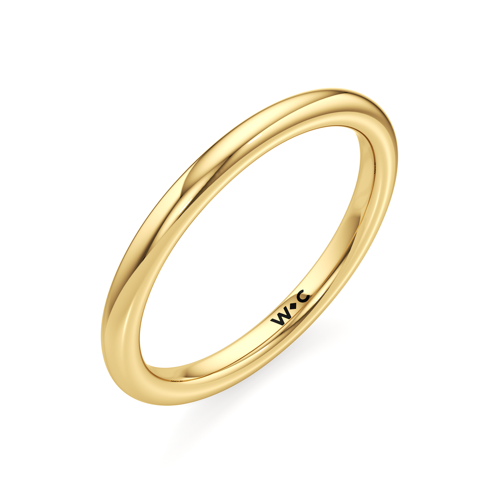 Lilt Wedding Band with 18KT Yellow Gold Cut Diamond in 14KT Yellow Gold view 4
