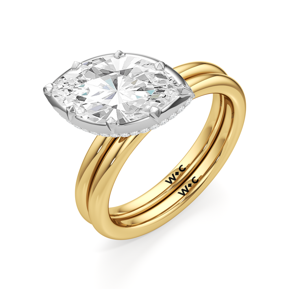 The Lilt Engagement Ring with Pear Cut Diamond in 14KT Yellow & White Gold view 4
